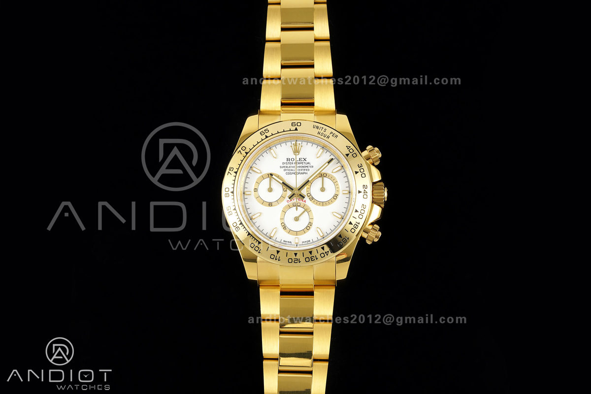 Daytona 126508 YG UFO 1:1 Best Edition White Dial on YG Bracelet UF4131 (Free Sprung)